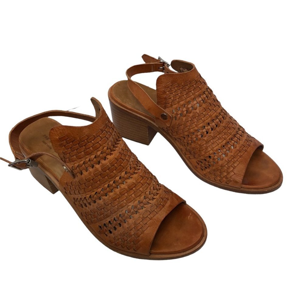 Rag & Bone Wyatt Ankle Strap Sandals Size 10 EU 40 Mid-Heel Woven Perforated - Picture 2 of 11